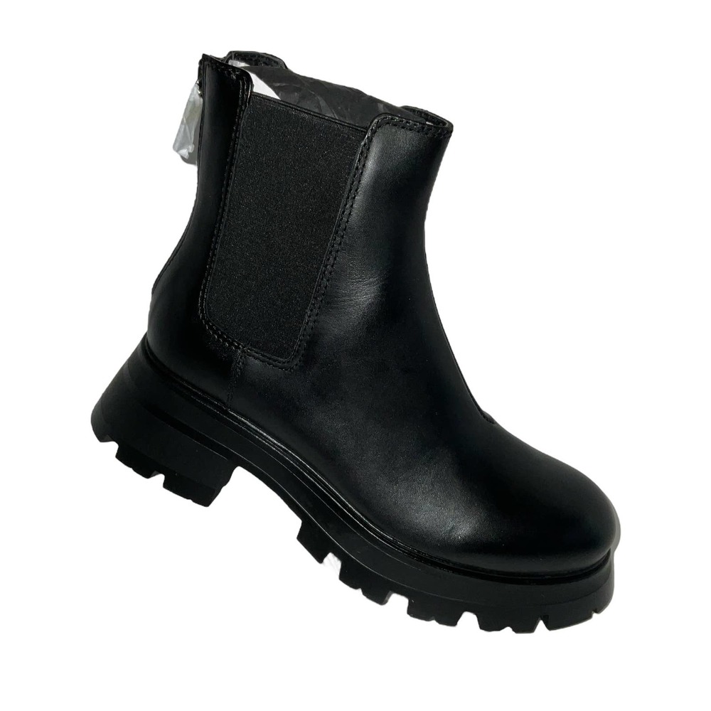 DKNY Women's Sasha Black Pull-On Lug Sole Chelsea Boots Size 11